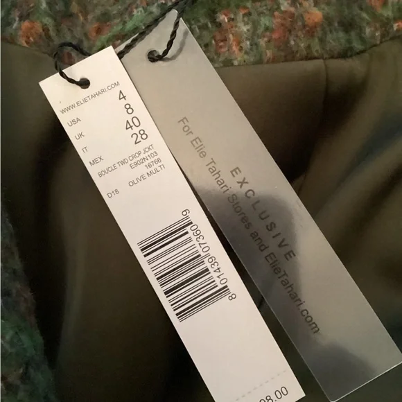 Elie Tahari Tweed Crop Jacket